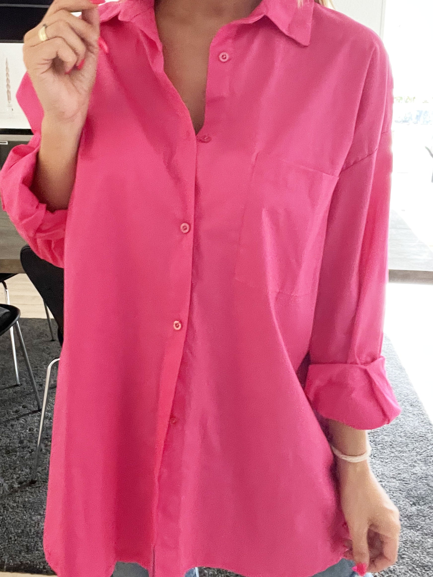 Verona - Oversized skjorte med stor lomme